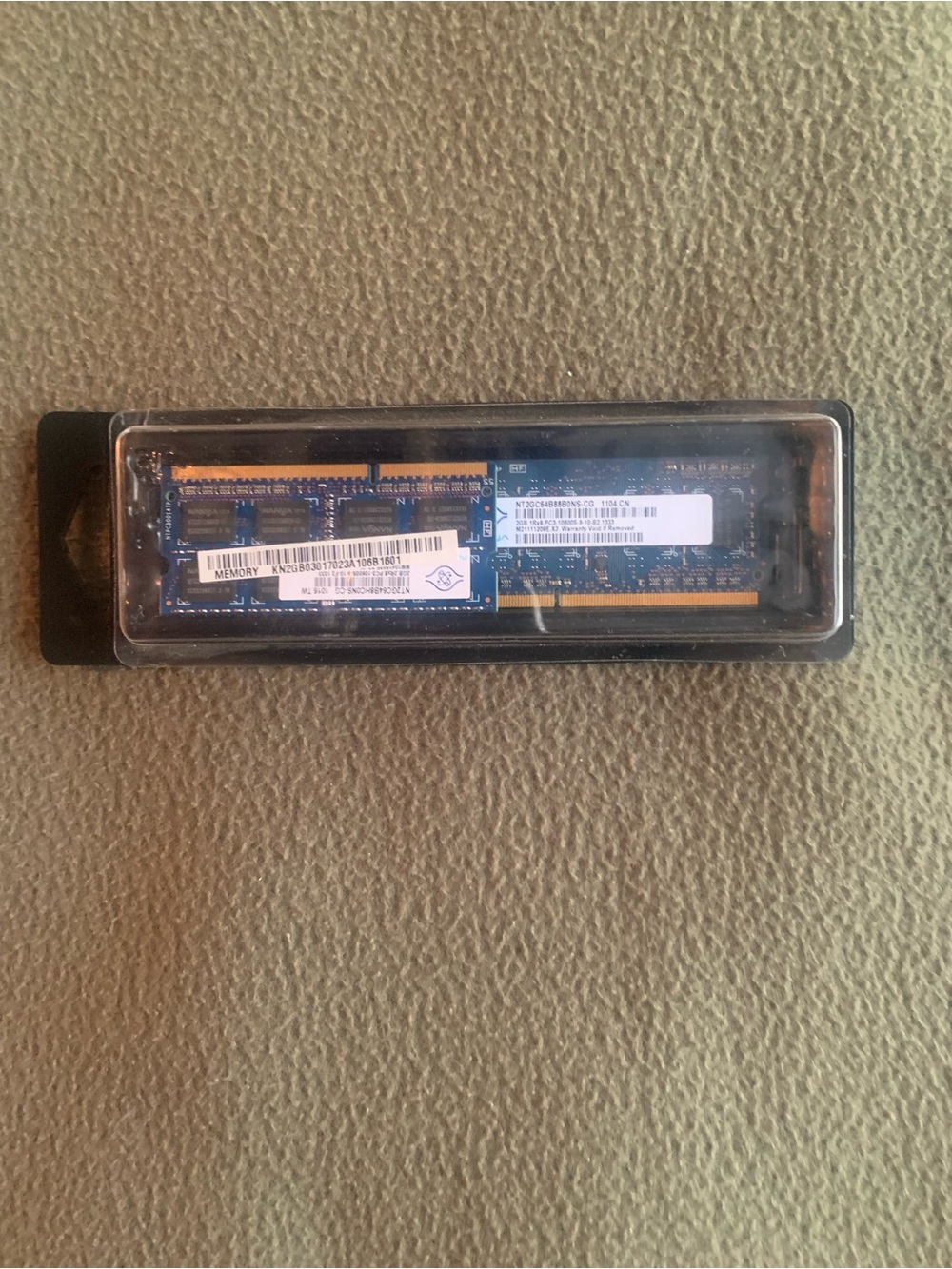 NIP set of 2 Nanya 2GB DDR3 SDRAM 240-pin memory cards.